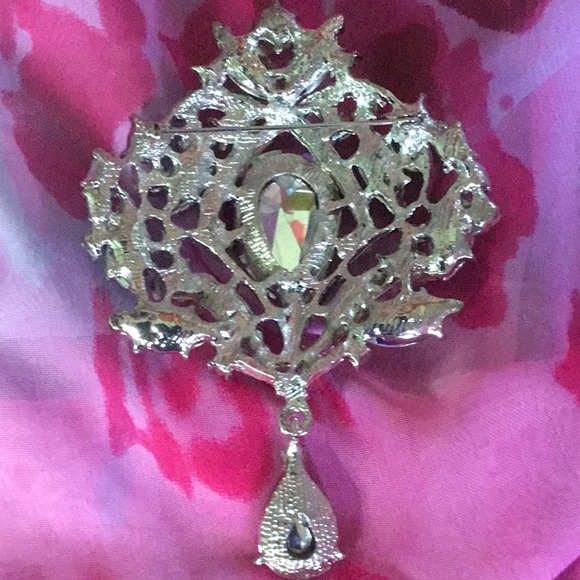 💖See New Listing💖   💙💜 Blue Purple Pink Rhinestone Brooch Pin   🌸NEW 🌸  💜 - Picture 7 of 16